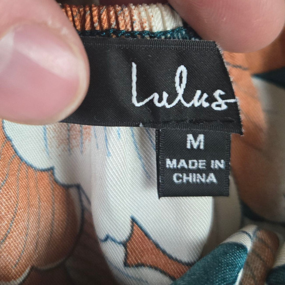 Lulus Green Teal Floral Heat Wave Babe Tie-Back Tiered Maxi Dress Size Medium - Picture 5 of 8